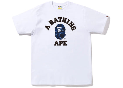 BAPE Color Camo College Tee (FW22) White Blue - authentic BAPE product