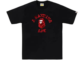 BAPE Color Camo College Tee (FW25) Black Red - authentic BAPE product