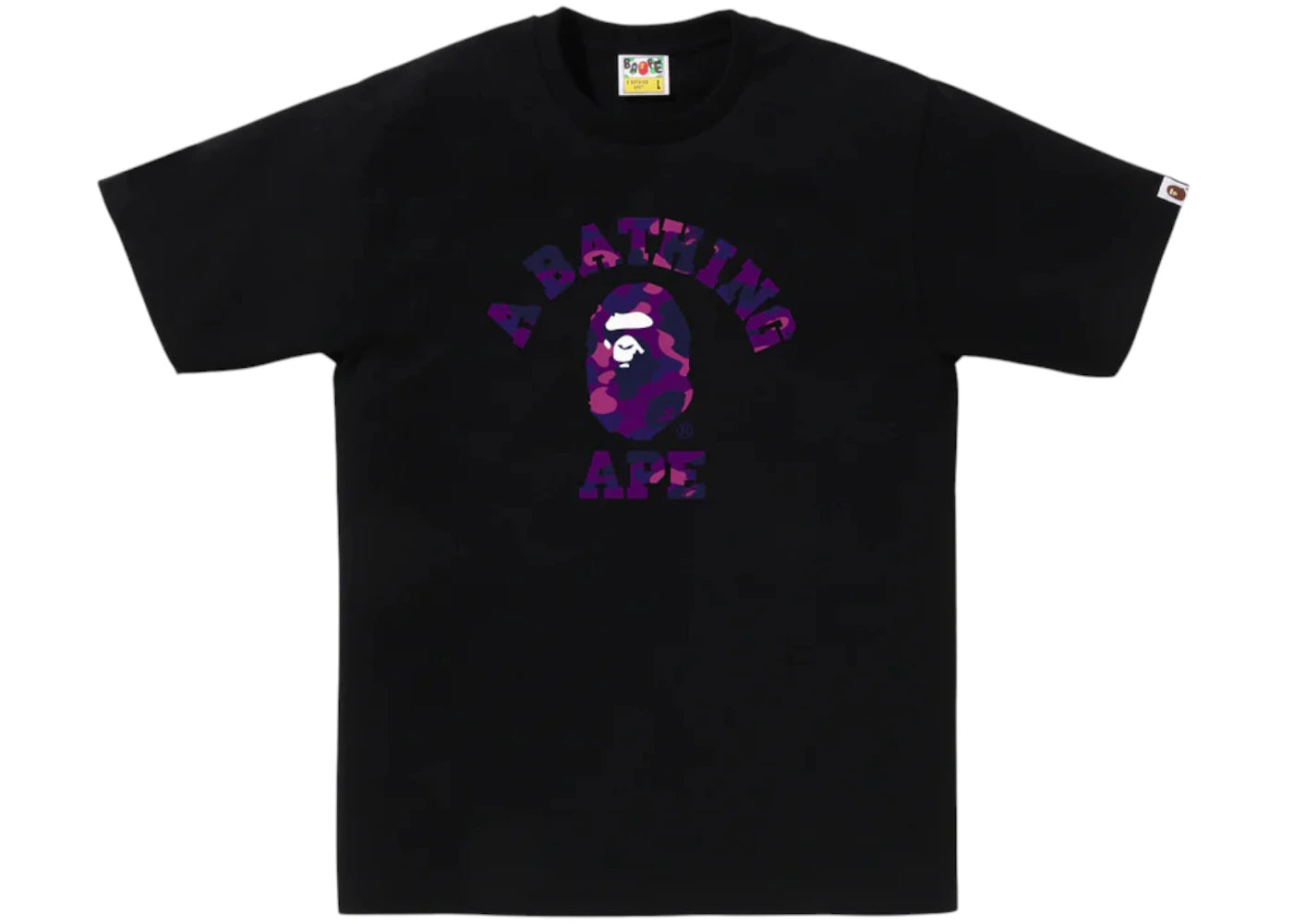 BAPE Color Camo College Tee (FW25) Black x Purple - vue secondaire A