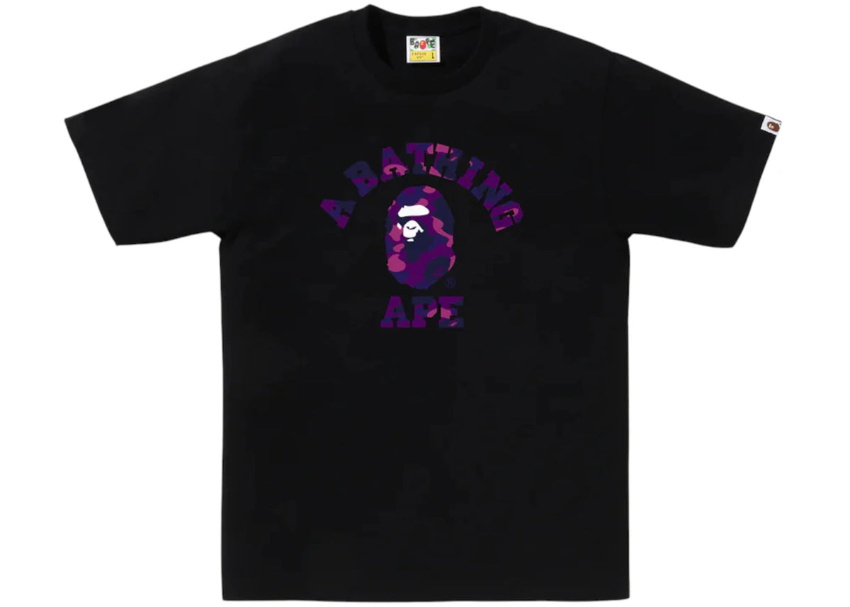 BAPE Color Camo College Tee (FW25) Black x Purple - vue 360
