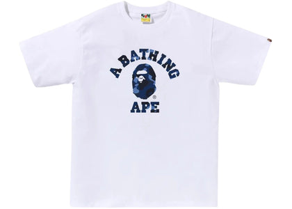 BAPE Color Camo College Tee (FW25) White Navy - authentic BAPE product