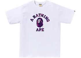 BAPE Color Camo College Tee (FW25) White Purple - vue 360