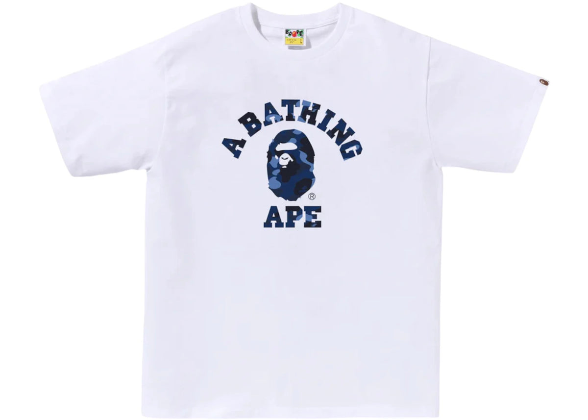 BAPE Color Camo College Tee (FW25) White x Navy - vue secondaire A