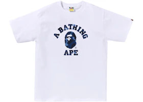 BAPE Color Camo College Tee (FW25) White x Navy - vue 360