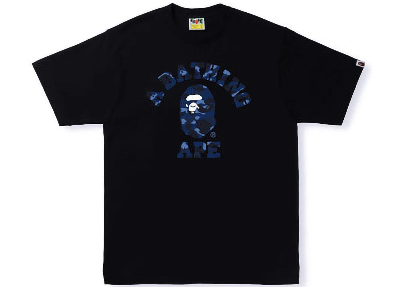 BAPE Color Camo College Tee Black/Navy - vue 360