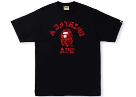 BAPE Color Camo College Tee Black Red