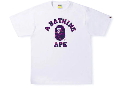 BAPE Color Camo College Tee White Purple - authentic BAPE product