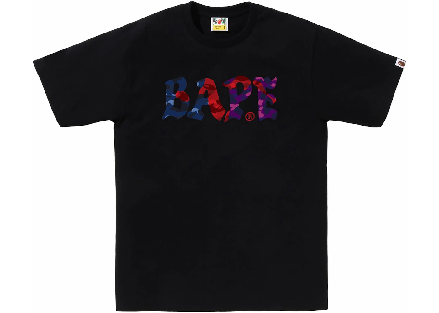 BAPE Color Camo Crazy Bape Logo Tee Black - vue 360