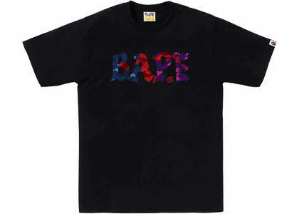 BAPE Color Camo Crazy Bape Logo Tee Black - authentic BAPE product