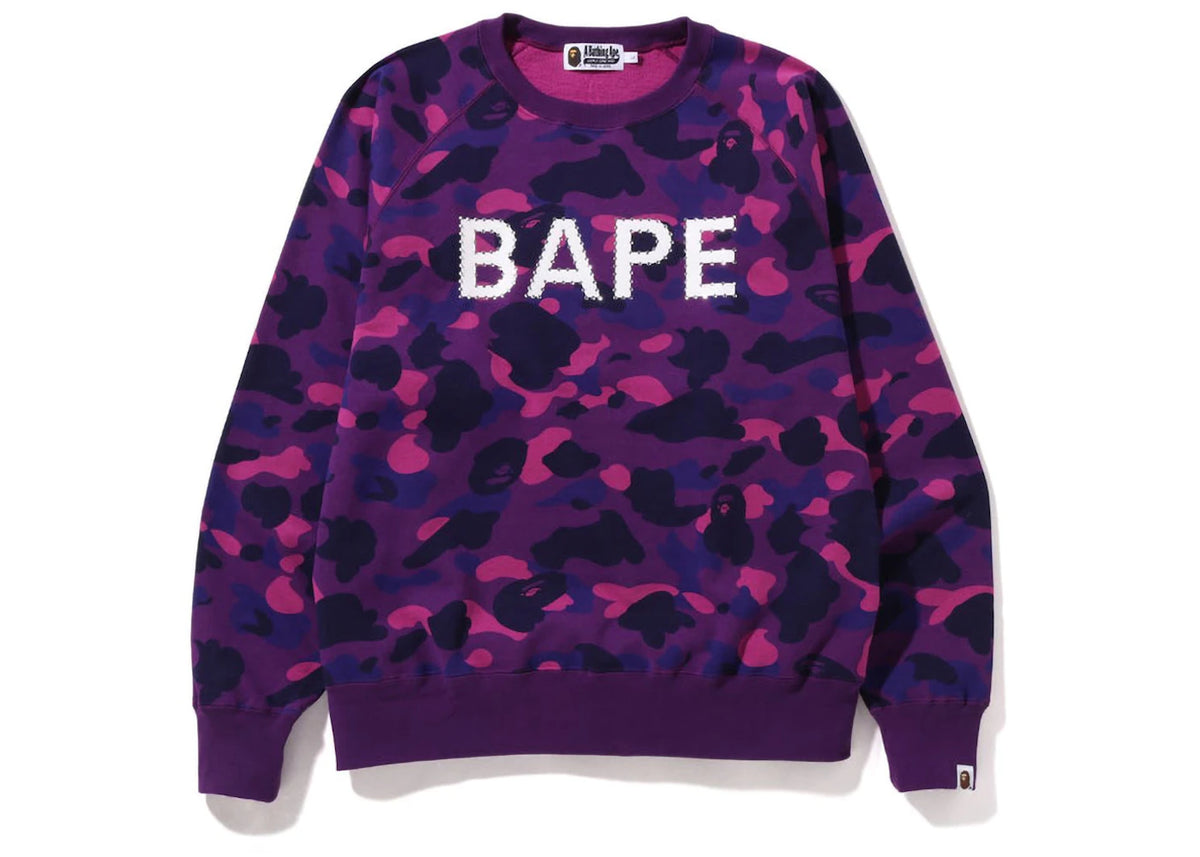 BAPE Color Camo Crystal Stone Relaxed Fit Crewneck Sweatshirt (SS22) Purple - vue secondaire B