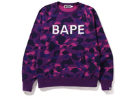 BAPE Color Camo Crystal Stone Relaxed Fit Crewneck Sweatshirt (SS22) Purple