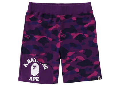 BAPE Color Camo Cutting Sweat Shorts Purple - apparel view 2
