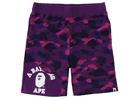 BAPE Color Camo Cutting Sweat Shorts Purple