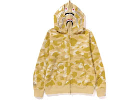 BAPE Color Camo Double Shark Full Zip Hoodie (SS24) Yellow