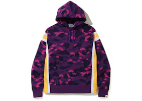 BAPE Color Camo Logo Tape Pullover Hoodie Purple