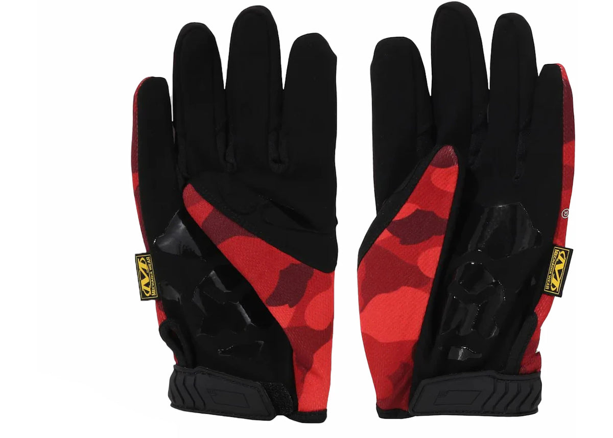 BAPE Color Camo Mechanix Wear Gloves Red - vue secondaire B