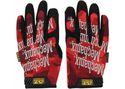 BAPE Color Camo Mechanix Wear Gloves Red - product view 2