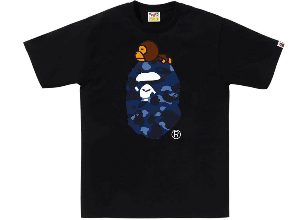BAPE Color Camo Milo On Big Ape Tee Black/Navy - vue secondaire A