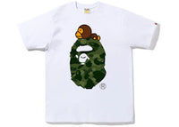 BAPE Color Camo Milo On Big Ape Tee (FW22) White Green