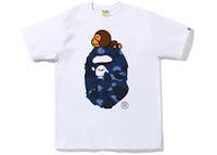 BAPE Color Camo Milo On Big Ape Tee (FW22) White Navy