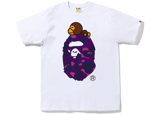 BAPE Color Camo Milo On Big Ape Tee (FW22) White Purple