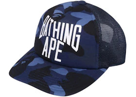 BAPE Color Camo NYC Logo Mesh Cap Navy