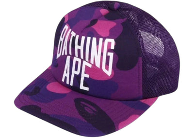 BAPE Color Camo NYC Logo Mesh Cap Purple