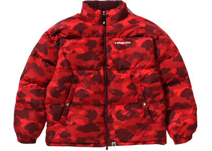 BAPE Color Camo Reversible Down Jacket Red - apparel view 2