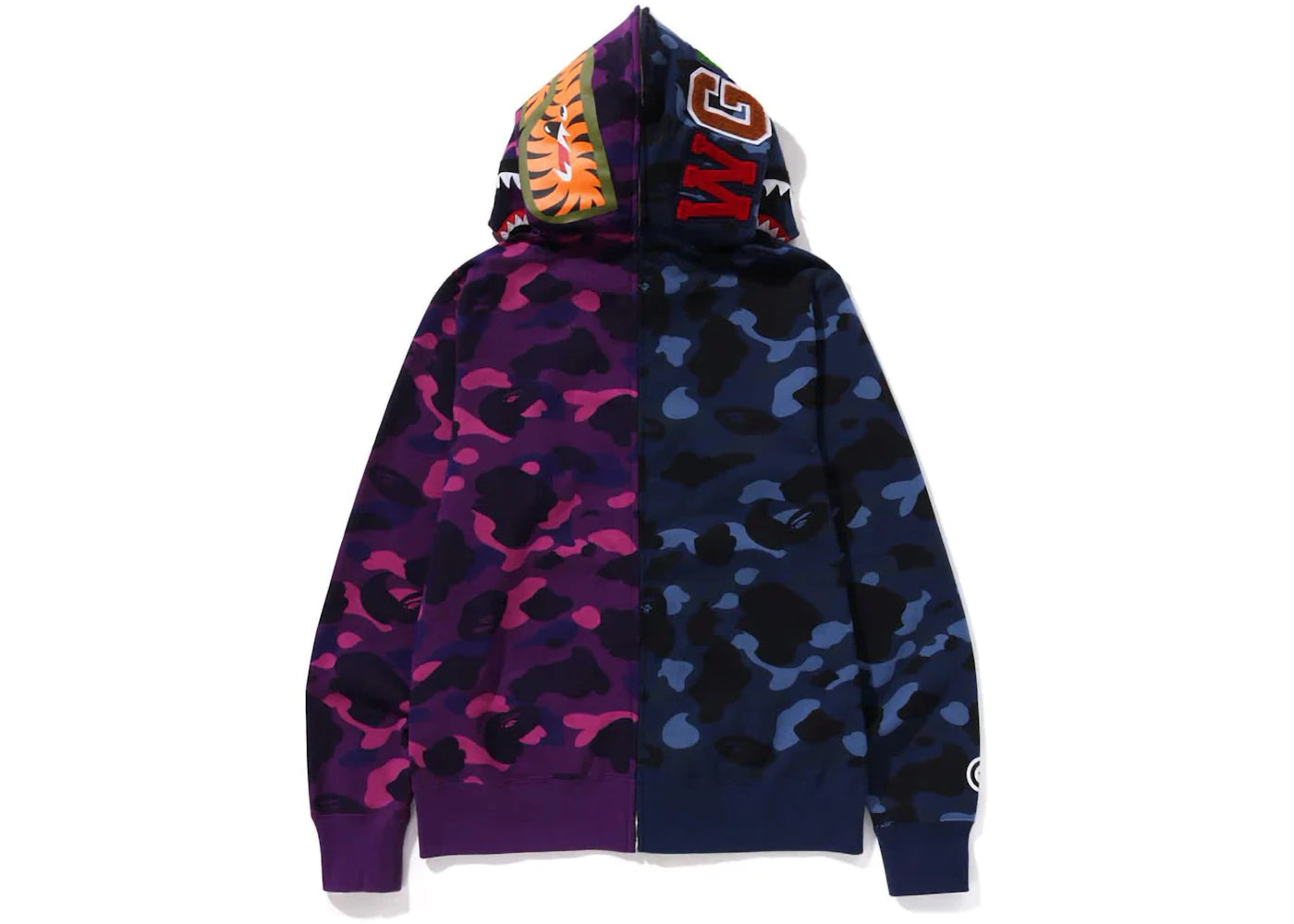 BAPE Color Camo Separate Shark FZ Hoodie Navy/Purple - vue secondaire B