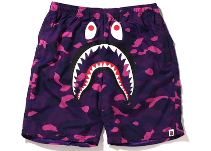 BAPE Color Camo Shark Beach Shorts (SS22) Purple - apparel view 2