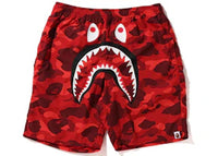 BAPE Color Camo Shark Beach Shorts (SS22) Red