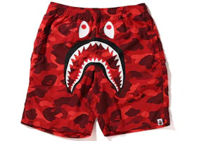 BAPE Color Camo Shark Beach Shorts (SS22) Red