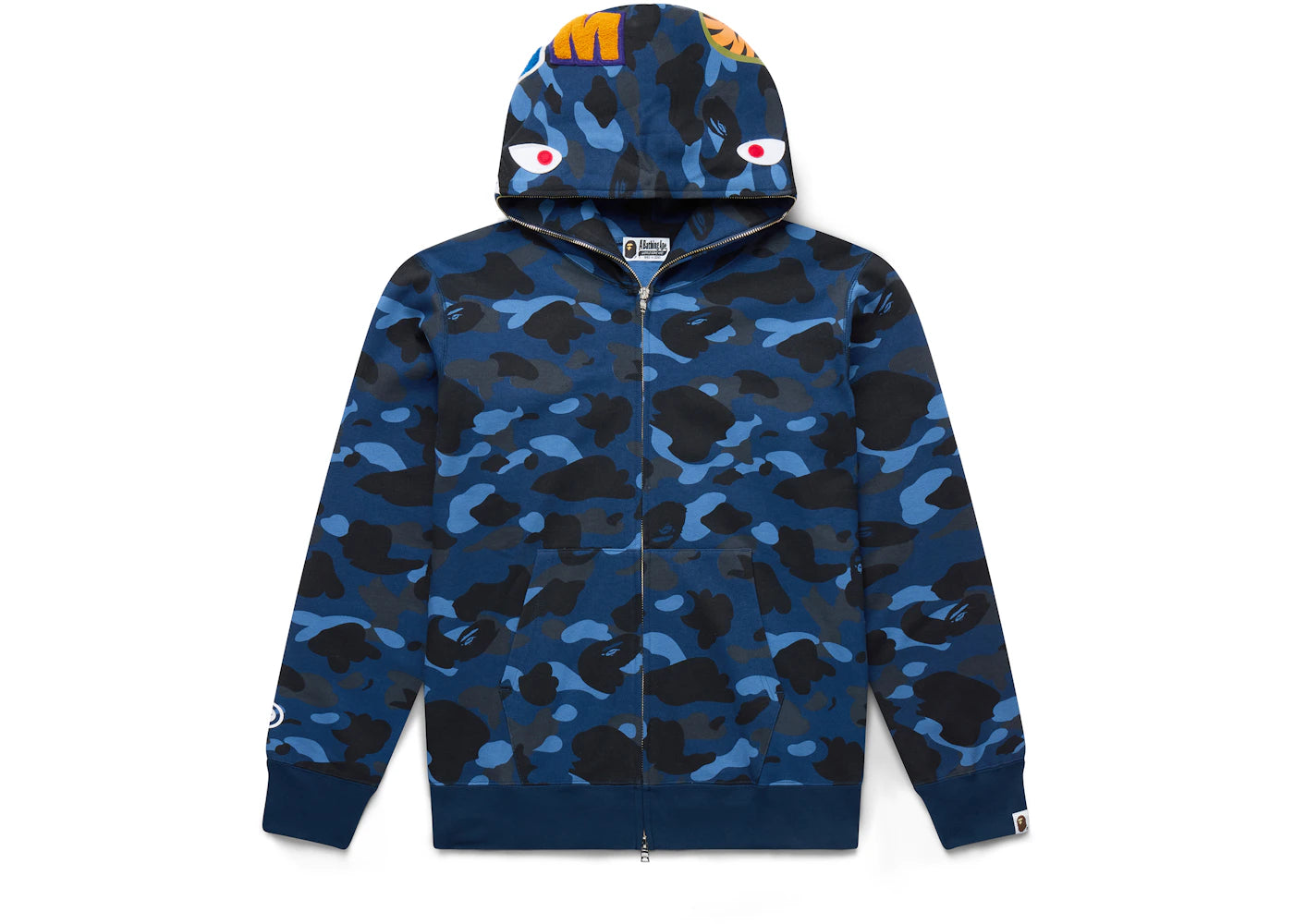 BAPE Color Camo Shark Full Zip  Hoodie Blue - vue 360