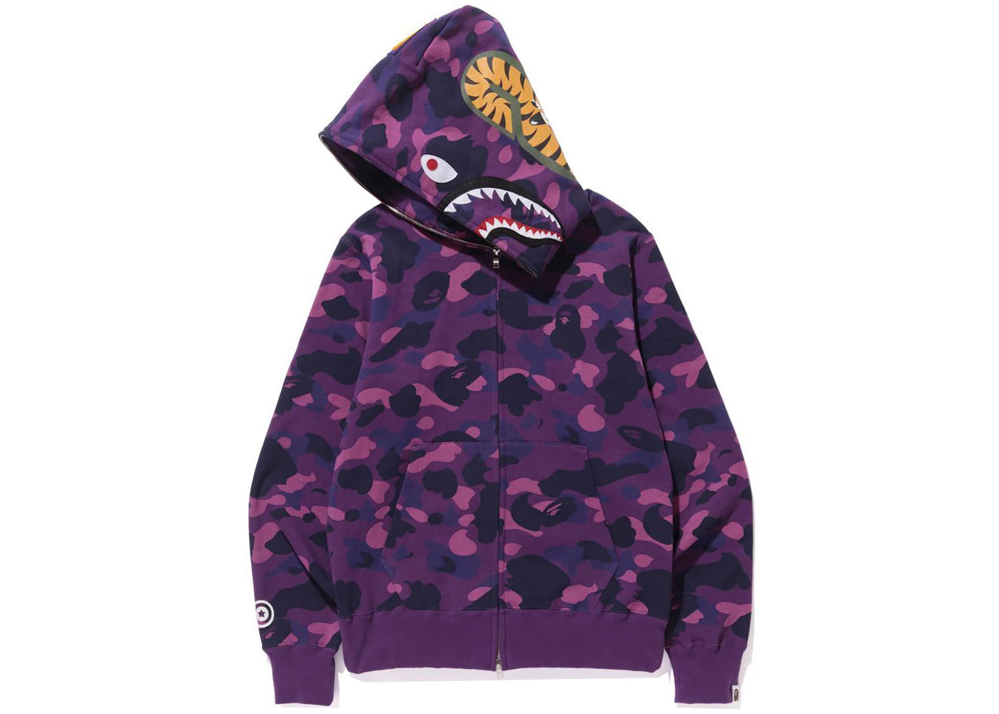 BAPE Color Camo Shark Full Zip Hoodie (FW21) Purple - vue secondaire B