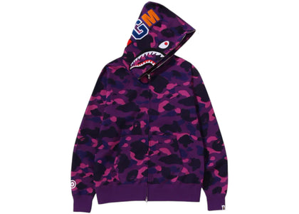 BAPE Color Camo Shark Full Zip Hoodie (FW24) Purple - apparel view 2