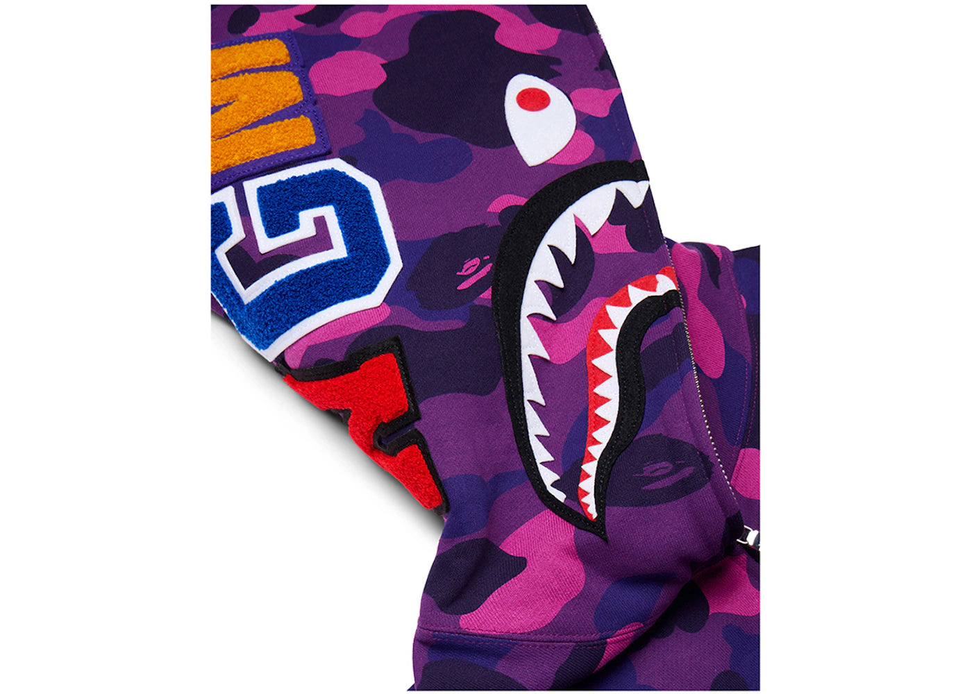BAPE Color Camo Shark Full Zip Hoodie Lila