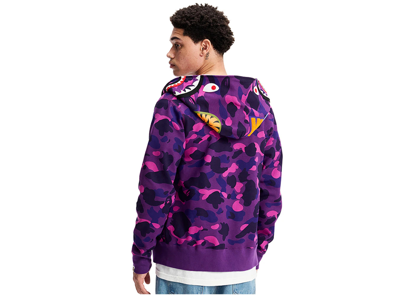 BAPE Color Camo Shark Full Zip Hoodie Lila