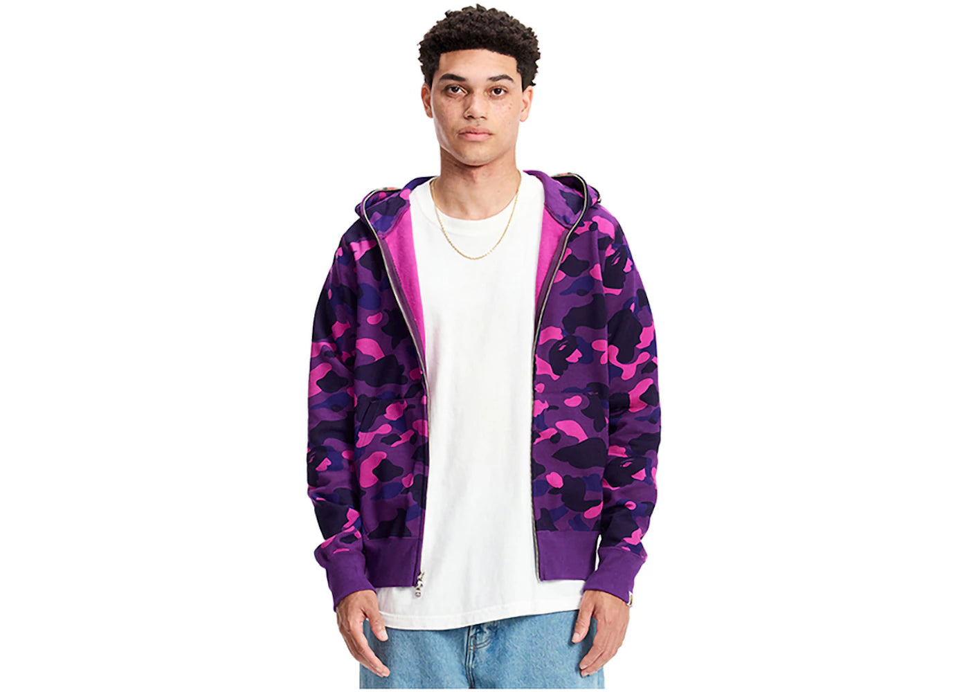 BAPE Color Camo Shark Full Zip Hoodie Lila