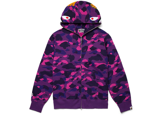 BAPE Color Camo Shark Full Zip Hoodie Purple sneakers - authentic BAPE shoes