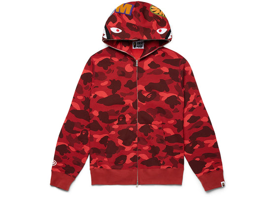 BAPE Color Camo Shark Full Zip Hoodie Red sneakers - authentic BAPE shoes