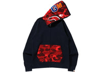 BAPE Color Camo Shark Full Zip Hoodie (SS22) Navy/Red