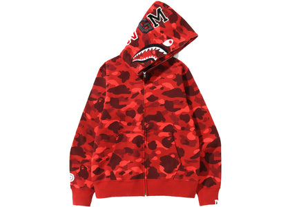 BAPE Color Camo Shark Full Zip Hoodie (SS22) Red - apparel view 2