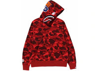 BAPE Color Camo Shark Pullover Hoodie Red
