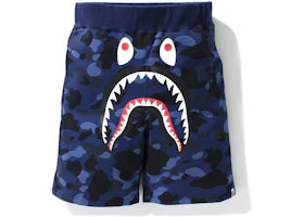 BAPE Color Camo Shark Sweat Shorts (SS21) Navy - vue 360