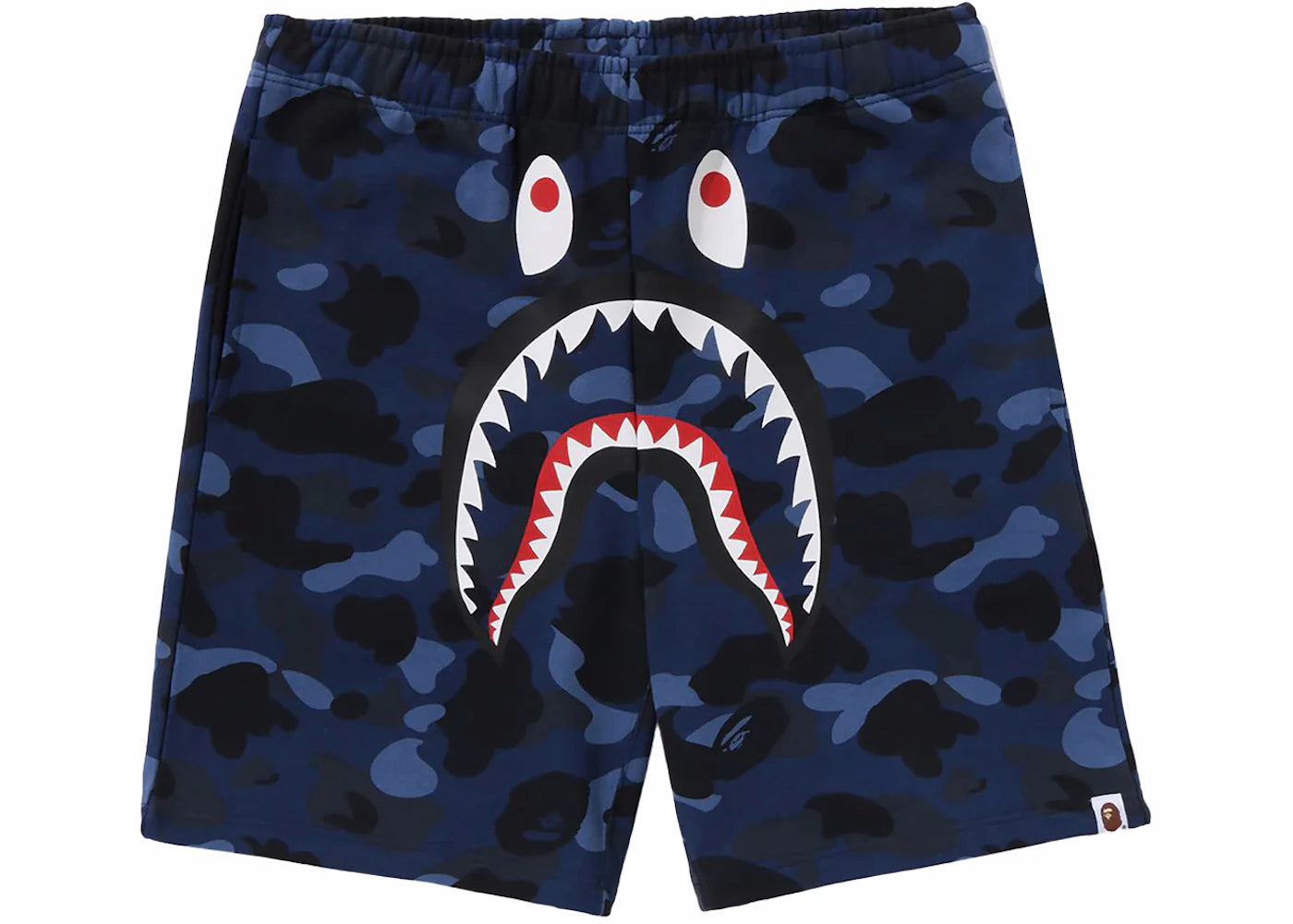 BAPE Color Camo Shark Sweat Shorts (SS24) Navy - vue 360