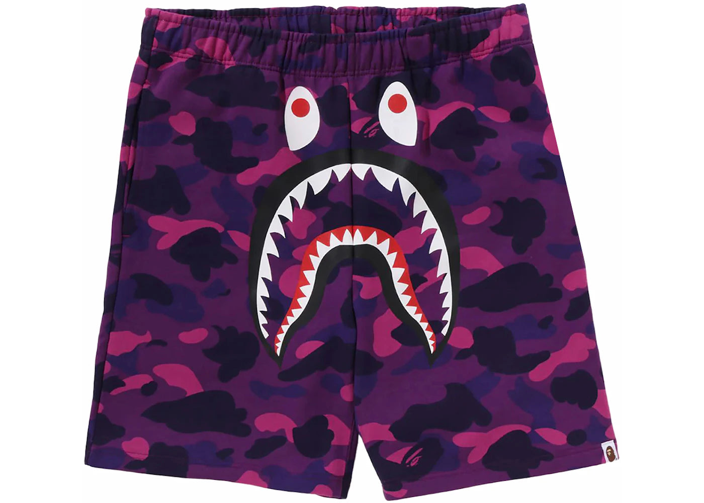 BAPE Color Camo Shark Sweat Shorts (SS24) Purple - vue secondaire A