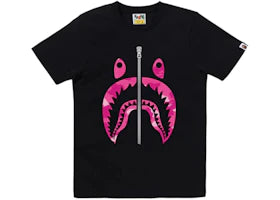 BAPE Women's Color Camo Shark Tee Black Pink - vue 360
