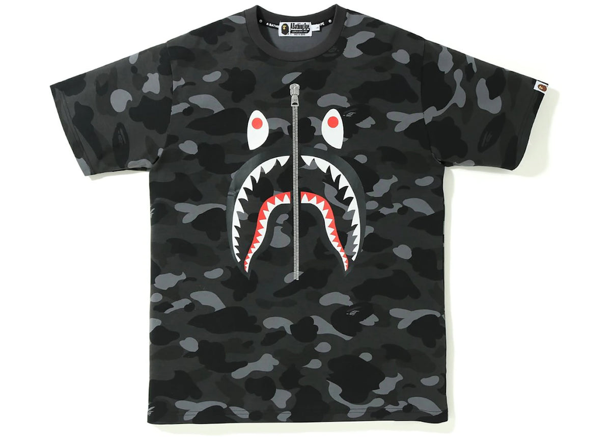 BAPE Color Camo Shark Tee Black - vue secondaire A