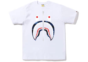 BAPE Color Camo Shark Tee (FW22) White Blue - authentic BAPE product