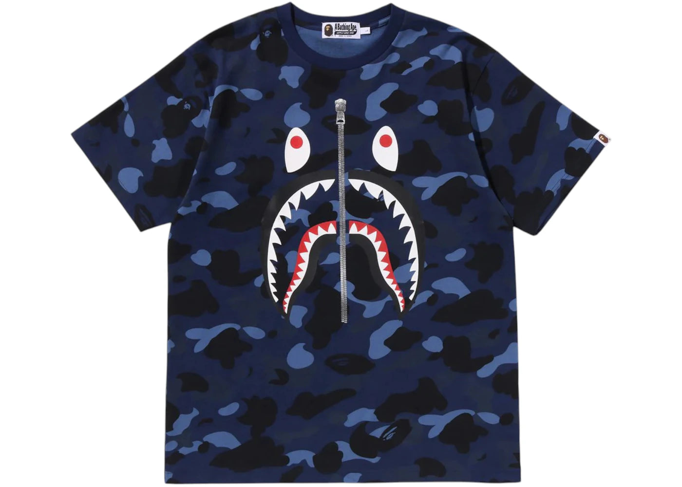 BAPE Color Camo Shark Tee Navy - vue secondaire A